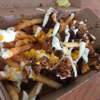 Cheese burger loaded fries at Burger Plant in Dunedin