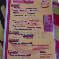 Menu page 1 at Yum Yum Falafel in Dahab