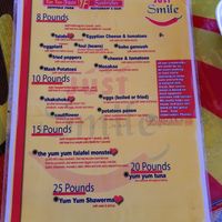 Menu page 2 at Yum Yum Falafel in Dahab