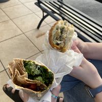 grilled veggie wrap & chickn pesto mozzarella (pics don’t do them justice)  at Evolution Fast Food in San Diego