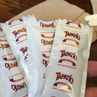 Tapatio packets! at Evolution Fast Food in San Diego
