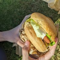 Pesto mozzarella at Evolution Fast Food in San Diego