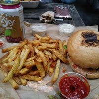 Black Bean Burger at Evolution Fast Food in San Diego