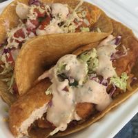 Fish tacos at Evolution Fast Food in San Diego