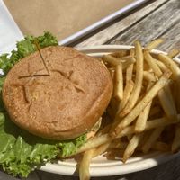 Hamburger called Fuego. Selected the black bean   at Evolution Fast Food in San Diego