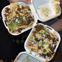 carne asada fries  at Evolution Fast Food in San Diego