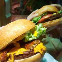 vegan beef burger at Evolution Fast Food in San Diego