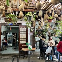 Outside seating area   at Kung's Cafe in Vientiane