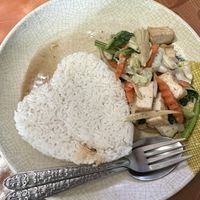 Tofu veg and rice   at Kung's Cafe in Vientiane