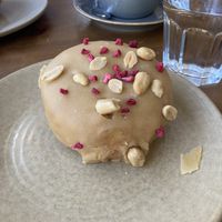 Peanut butter and jam vegan donut   at Crwst in Cardigan