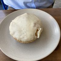 Vanilla iced donut   at Crwst in Cardigan