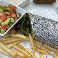 Falafel sandwich (that’s 1/2, I ate the other half)  at Hummus Kitchen - Murray Hill in New York City