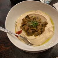 Mushroom hummuss  at Hummus Kitchen - Murray Hill in New York City