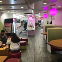 Inside seating at 16 Handles - 3rd Ave in New York City