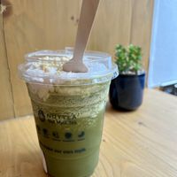 Matcha with nut cream  at NUTTEA - Soho in London