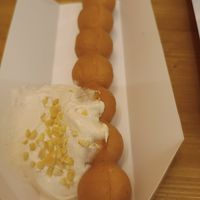 Bubble waffle with nut cream at NUTTEA - Soho in London