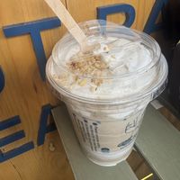 Hojicha with nut cream  at NUTTEA - Soho in London