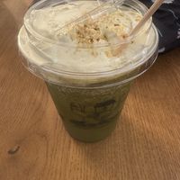 Matcha with pistachio nut cream  at NUTTEA - Soho in London