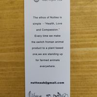 Back of business card at NUTTEA - Soho in London