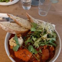 Vegan shakshuka at FACTORY GIRL Restaurant in Berlin