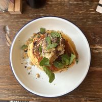 Plant based pancakes, with carrot jam and creamm  at FACTORY GIRL Restaurant in Berlin