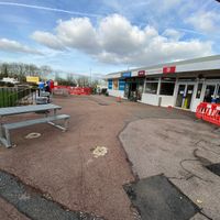 Outside seating directly opposite Greggs. There is no inside seating at Greggs in Rainham