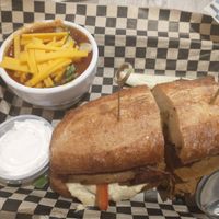 Delicious chili! And sour cream!! at The Green Owl Cafe in Madison