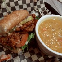 Oyster Mushroom Po' Boy and Soup of the Week at The Green Owl Cafe in Madison