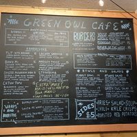 Menu board  at The Green Owl Cafe in Madison