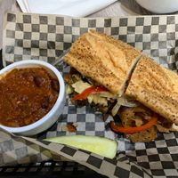 Madison steak with chilli  at The Green Owl Cafe in Madison