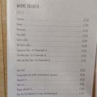 Coffee menu. 24/7/2020 at Postbar in Bruges