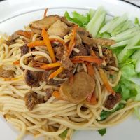 丰富的蘑菇和大豆纤维。 at LN Fortunate Coffee in 
