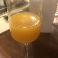 Drink sixth course/dessert: mango with alcohol free cava. at Kale & de Bril in Goes