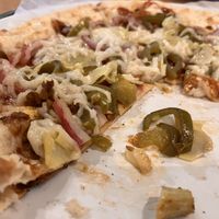Original crust with vegan sausage and cheese, onions, and jalapeños  at Mod Pizza in Lutz