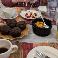 Waiting for the main breakfast, but there are starters. at Black Sheep Inn in Hammondsport