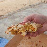 Curried cauliflower pastie at Bells Bakery in Torquay