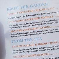 Dinner menu options at Cocha in Baton Rouge