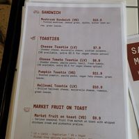 Menu at The Studio Beans in Carnegie