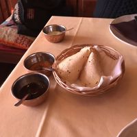 Welcoming appetisers for everyone (one sauce was with yogurt, but they told us immediately asking kindly if we wanted it or not)  at Buddha in Padua