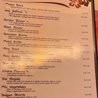 Menu  at Buddha in Padua