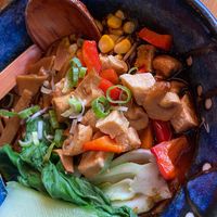 Black spicy vegan soup at Xu Noodle Bar in Tilburg