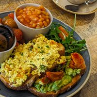 Vegan breakfast at Planks Kitchen in Preston