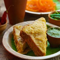 Bread Pakora & Chai at Indian Spice Room in Toronto