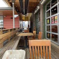 Heated outdoor seating area (and dog friendly) at The Wild Cow in Nashville