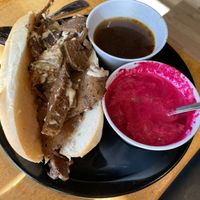 French dip with soup of the day (which rotates) at The Wild Cow in Nashville