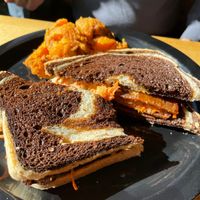 Rueben Sandwich with sweet potato mash as side at The Wild Cow in Nashville