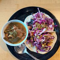 I got the soup of the day as a side it had mushrooms and beans, very tasty. at The Wild Cow in Nashville