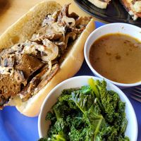 French Dip with garlicky kale side at The Wild Cow in Nashville