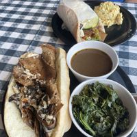 French dip Seitan and mushrooms   at The Wild Cow in Nashville