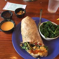 black bean burrito with rice and avocado  at The Wild Cow in Nashville